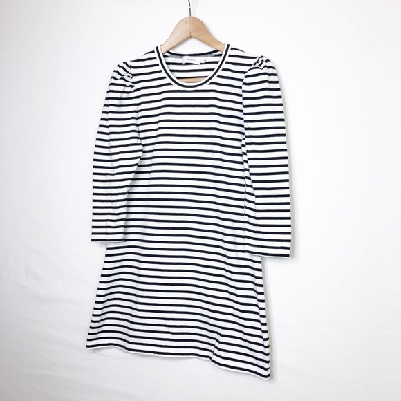 ALC Black and white stripedpuff sleeve mini dress - Picture 7 of 11